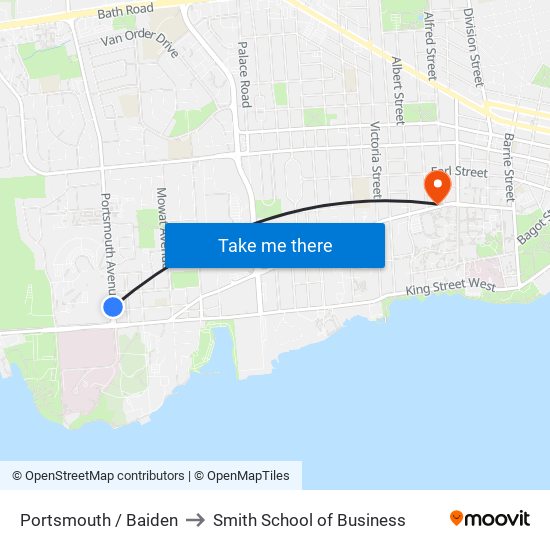 Portsmouth / Baiden to Smith School of Business map