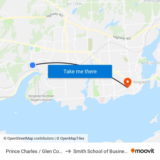 Prince Charles / Glen Cove to Smith School of Business map