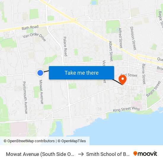 Mowat Avenue (South Side Of Johnson) to Smith School of Business map