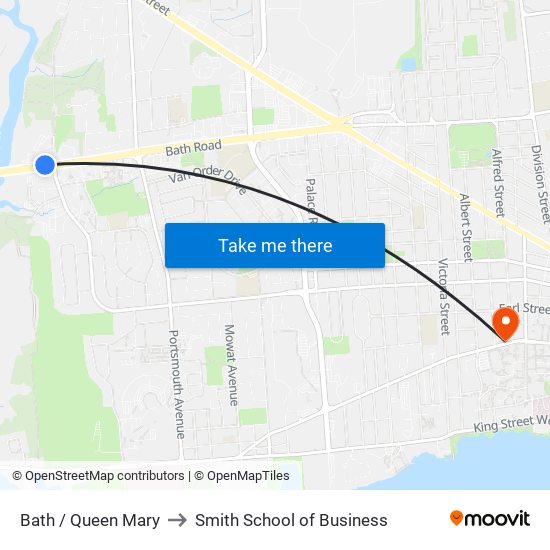 Bath / Queen Mary to Smith School of Business map