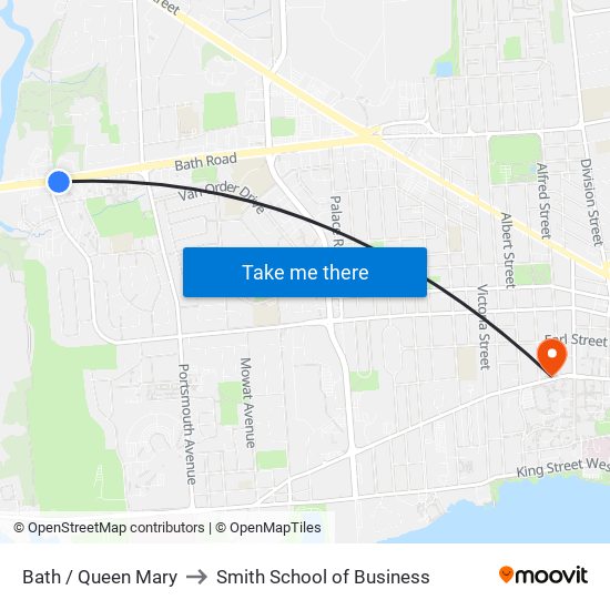 Bath / Queen Mary to Smith School of Business map