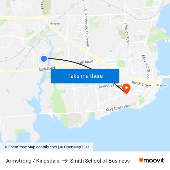 Armstrong / Kingsdale to Smith School of Business map