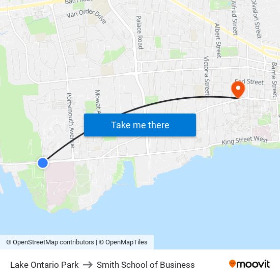 Lake Ontario Park to Smith School of Business map