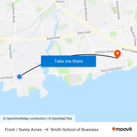 Sunny Acres Road (North Side Of Front) to Smith School of Business map