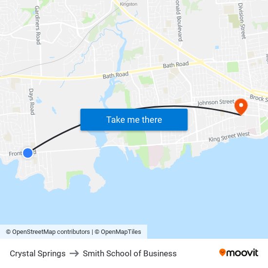 Crystal Springs (North Side Of Front) to Smith School of Business map