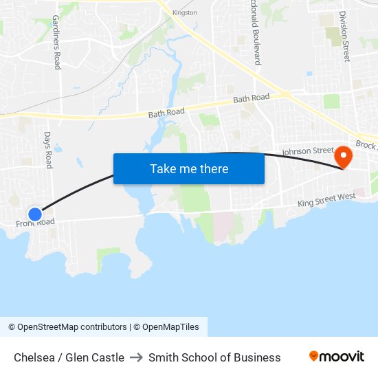 Chelsea / Glen Castle to Smith School of Business map