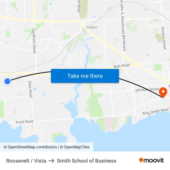 Roosevelt / Vista to Smith School of Business map