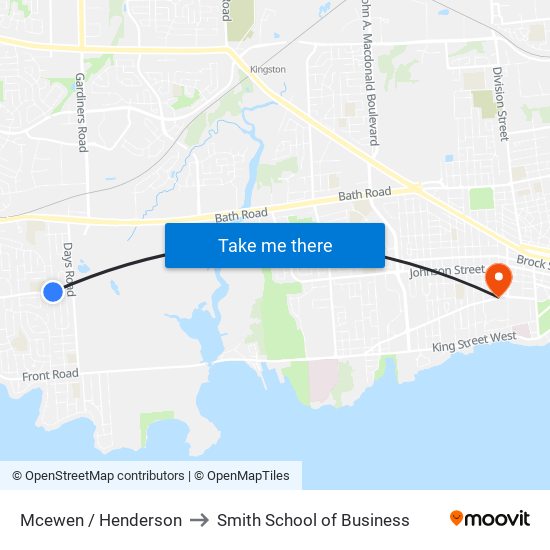 Mcewen / Henderson to Smith School of Business map