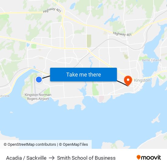 Sackville Crescent (East Side Of Acadia) to Smith School of Business map