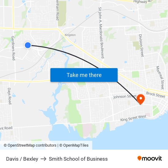 Davis / Bexley to Smith School of Business map