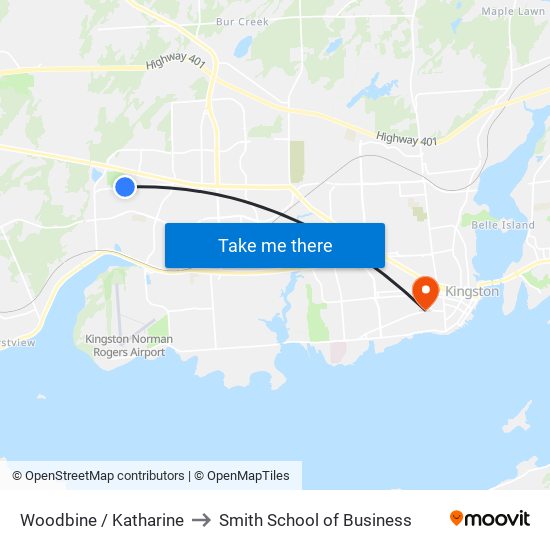 Woodbine / Katharine to Smith School of Business map