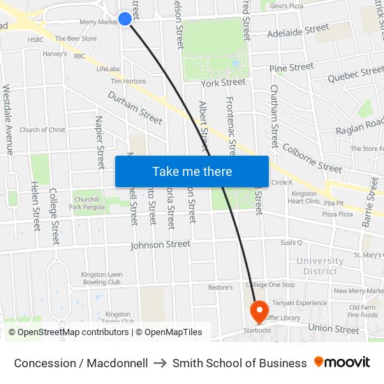 Concession / Macdonnell to Smith School of Business map