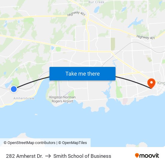 282 Amherst Drive (North Side) to Smith School of Business map