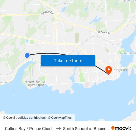 Prince Charles Drive (East Side Of Collins Bay) to Smith School of Business map