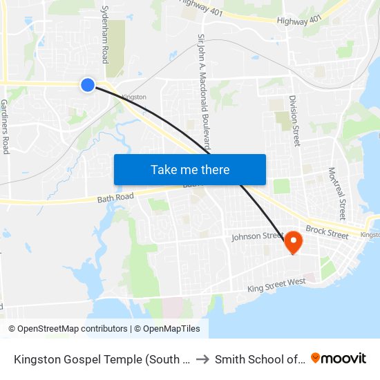 Kingston Gospel Temple (South Side Of Princess) to Smith School of Business map