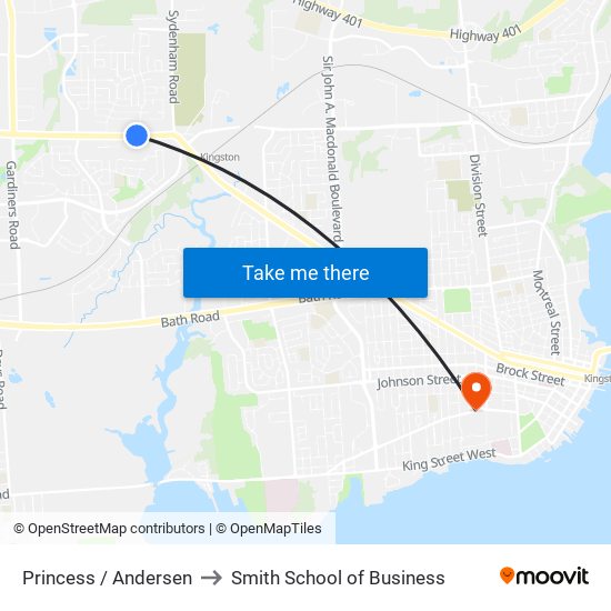 Princess / Andersen to Smith School of Business map