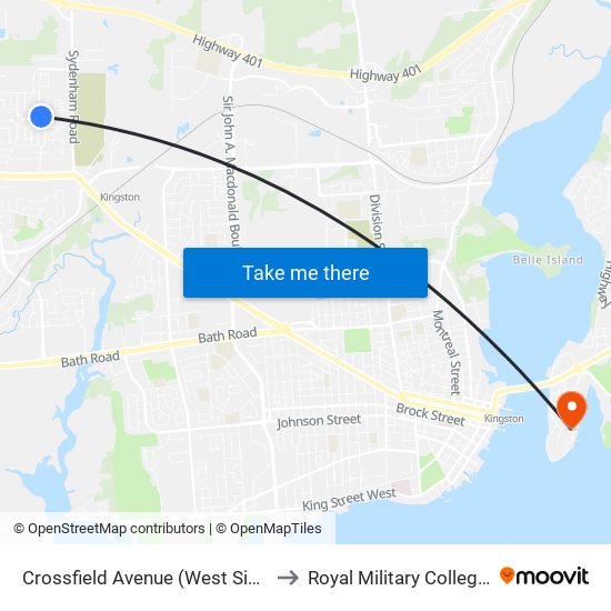 Crossfield Avenue (West Side Of Andersen) to Royal Military College of Canada map
