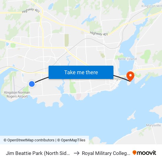 Jim Beattie Park (North Side Of Henderson) to Royal Military College of Canada map