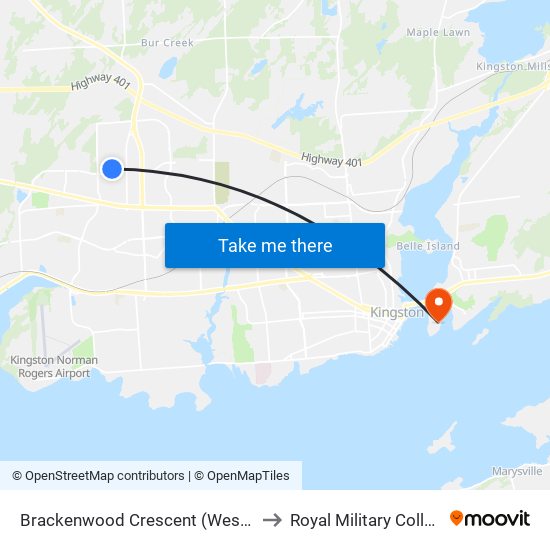 Brackenwood Crescent (West Side Of Birchwood) to Royal Military College of Canada map