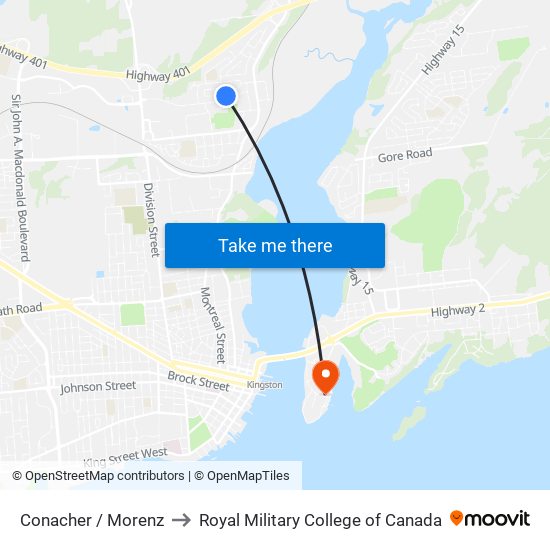 Morenz Crescent (North Side Of Conacher) to Royal Military College of Canada map