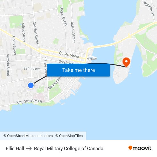 Ellis Hall to Royal Military College of Canada map