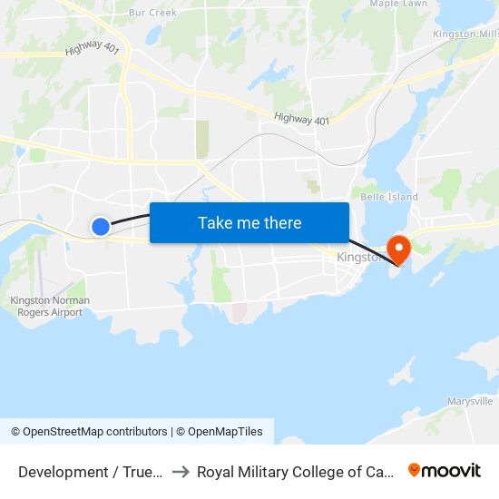 Truedell Road (South Side Of Development) to Royal Military College of Canada map