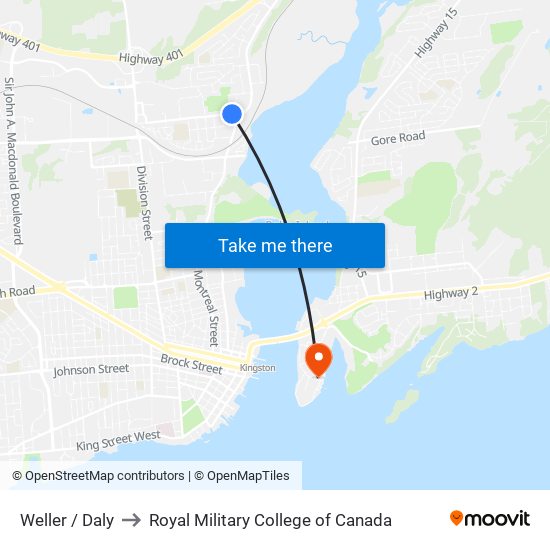 Weller / Daly to Royal Military College of Canada map