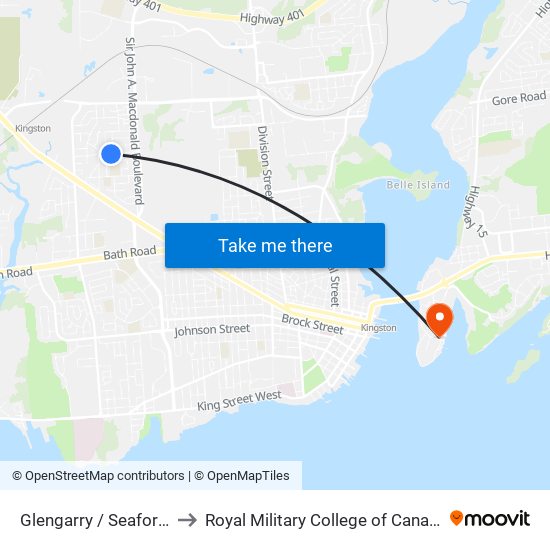 Seaforth Road (South Side Of Glengarry) to Royal Military College of Canada map