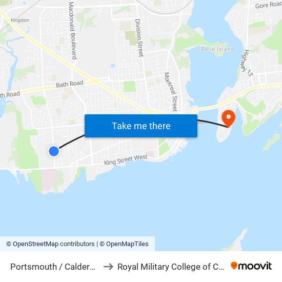 Calderwood Drive (East Side Of Portsmouth) to Royal Military College of Canada map