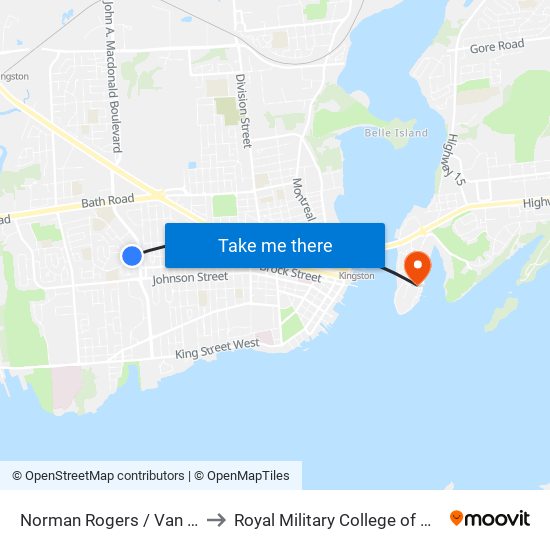 Norman Rogers / Van Order to Royal Military College of Canada map