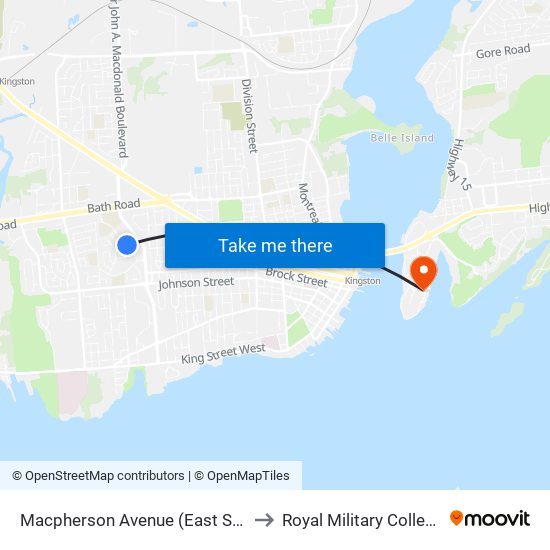 Macpherson Avenue (East Side Of Van Order) to Royal Military College of Canada map