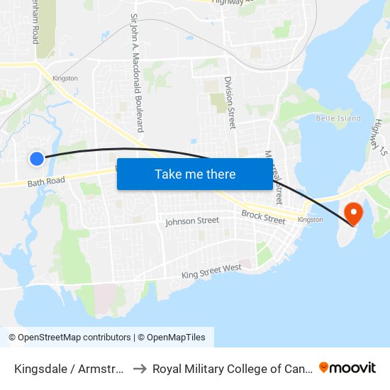 Armstrong Road (South Side Of Kingsdale) to Royal Military College of Canada map