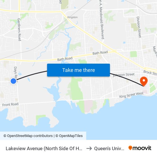 Lakeview Avenue (North Side Of Henderson) to Queen's University map