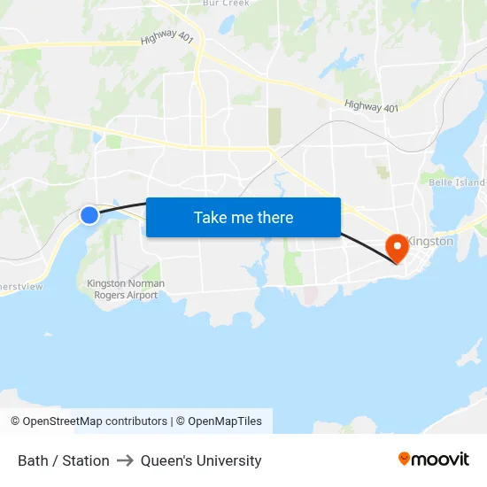 Bath / Station to Queen's University map