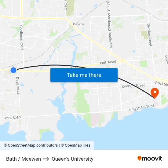 Bath / Mcewen to Queen's University map