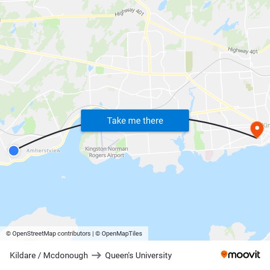 Mcdonough Crescent (South Side Of Kildare) to Queen's University map