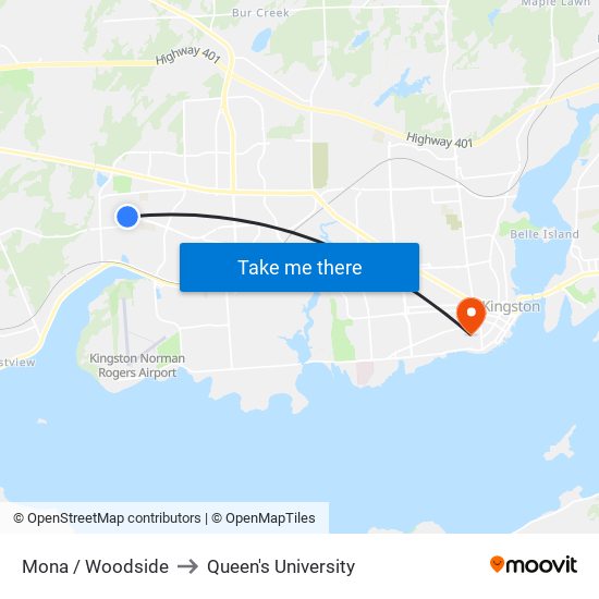 Woodside Drive (East Side Of Mona) to Queen's University map