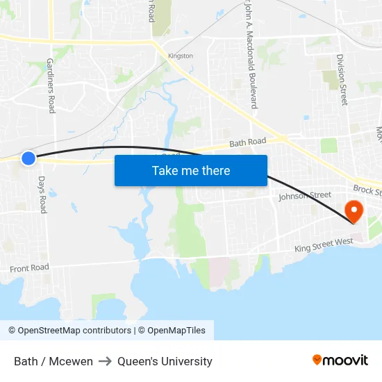 Bath / Mcewen to Queen's University map