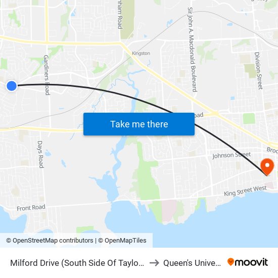 Milford Drive (South Side Of Taylor-Kidd) to Queen's University map