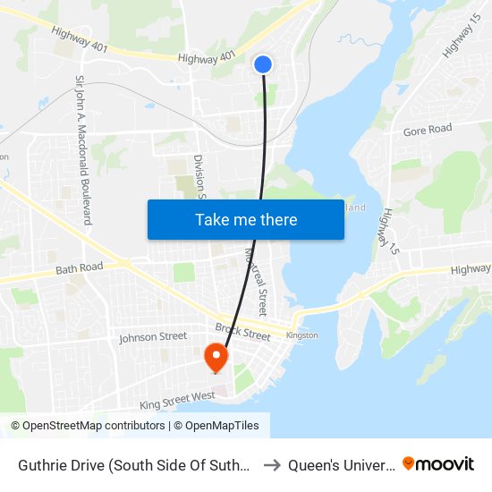 Guthrie Drive (South Side Of Sutherland) to Queen's University map