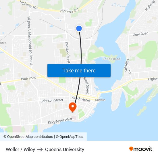 Compton Street (South Side Of Weller) to Queen's University map