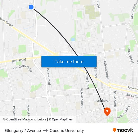 Glengarry / Avenue to Queen's University map