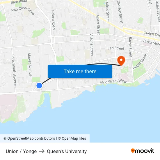 Union / Yonge to Queen's University map