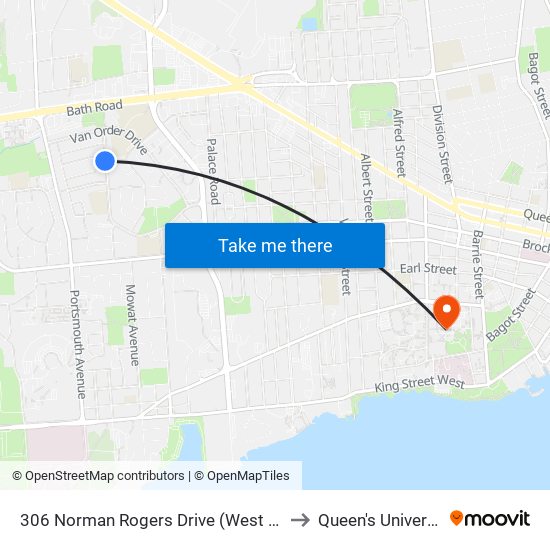 306 Norman Rogers Drive (West Side) to Queen's University map