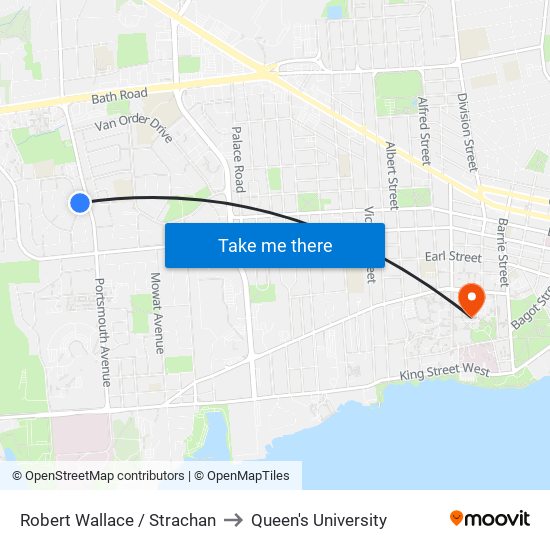 Robert Wallace / Strachan to Queen's University map