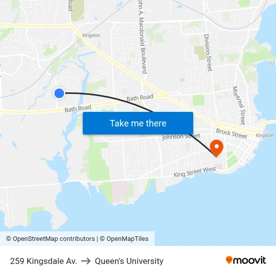 259 Kingsdale Av. to Queen's University map