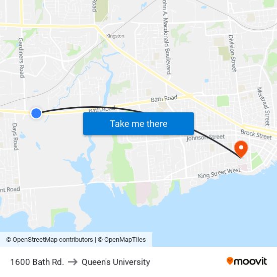 1600 Bath Road (South Side) to Queen's University map