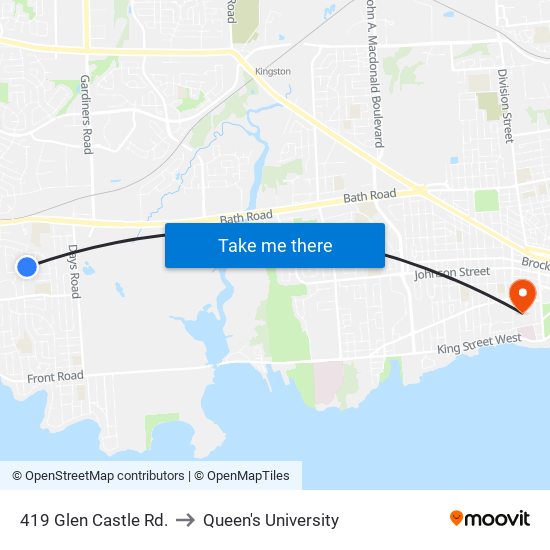 419 Glen Castle Road (North Side) to Queen's University map