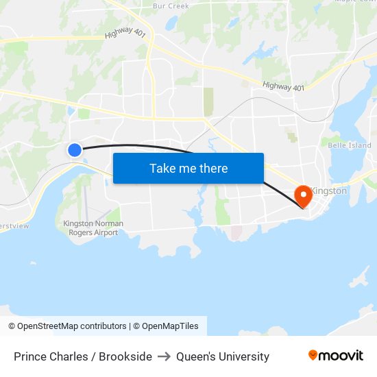 Brookside Drive (North Side Of Prince Charles) to Queen's University map