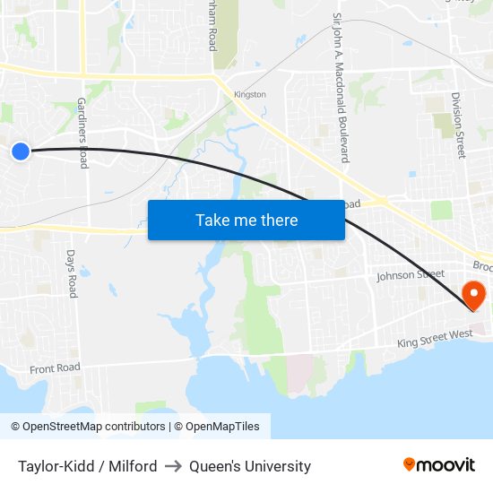 Milford Drive (North Side Of Taylor-Kidd) to Queen's University map